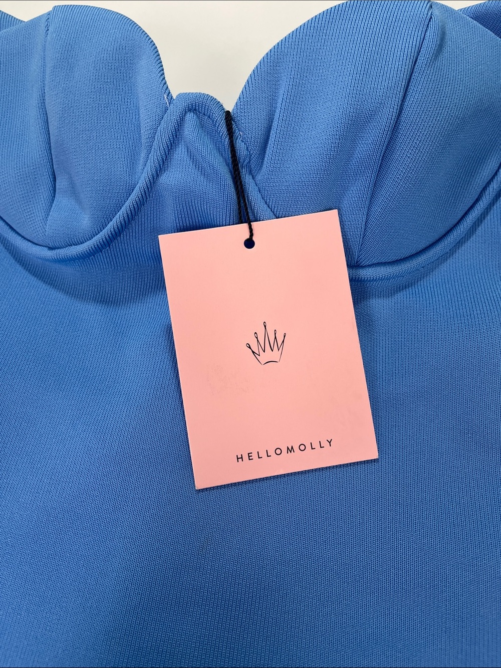 Hello Molly Fitted Sky-Blue Bustier Mini Dress Sz 6/XS - Picture 8 of 10